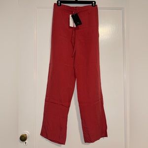 British India Tencel and Linen drawstring pants in Pompeian Red, Size 3